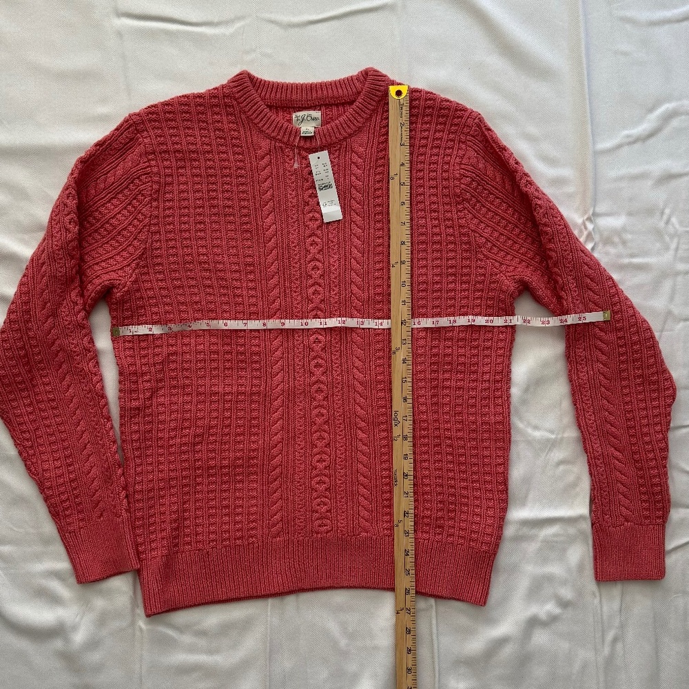 NWT J. Crew Cotton Cable Knit Crewneck - Men's Large